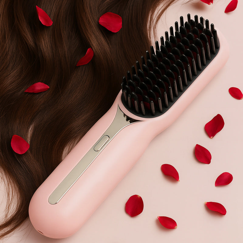Escova Alisadora Portátil Mini USB Sem Fio – Praticidade e Estilo em Qualquer Lugar