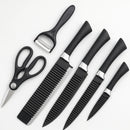 Conjunto de Facas Black Wave – 6 Peças Premium de Aço Inoxidável