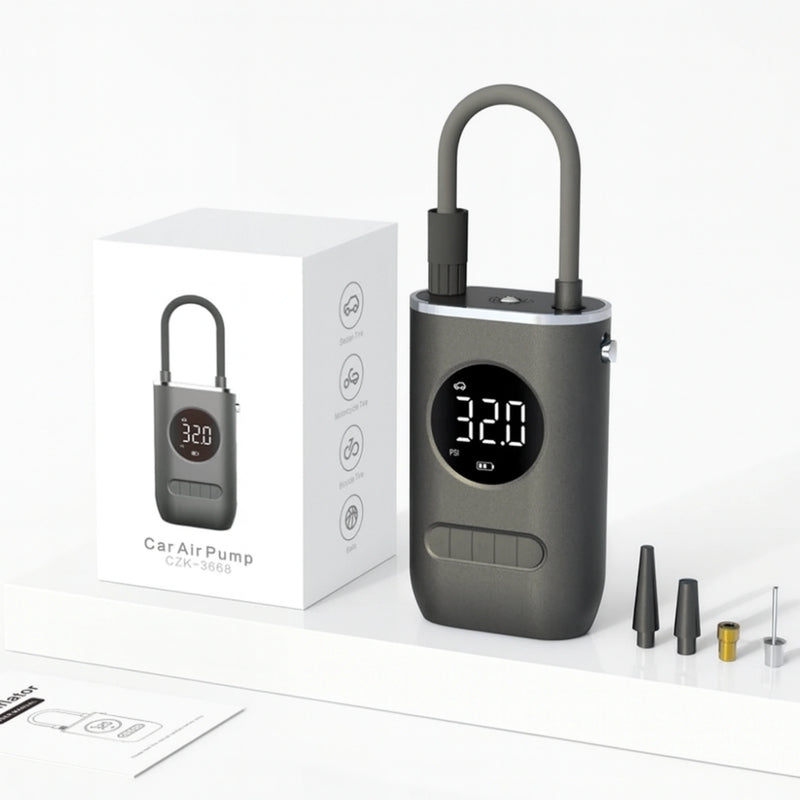 Compressor Digital Portátil 150 PSI – Inflador Recarregável com Display LED