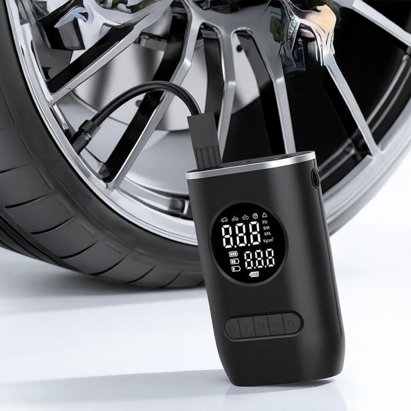 Compressor Digital Portátil 150 PSI – Inflador Recarregável com Display LED