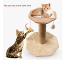 Arranhador para Gatos com Poste Duplo e Brinquedo – Escalador em Sisal