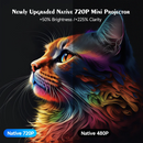 Projetor HY300 Pro Android 14 — Cenários no Quarto (Luz Apagada) + Wi-Fi/BT