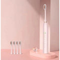 Escova Elétrica Ultrassônica Inteligente à Prova d’Água – Recarregável com 4 Cabeças Substituíveis