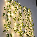 Cordão de Luz LED com Folhas Verdes Artificial – Flower Green Decorativo a Pilha