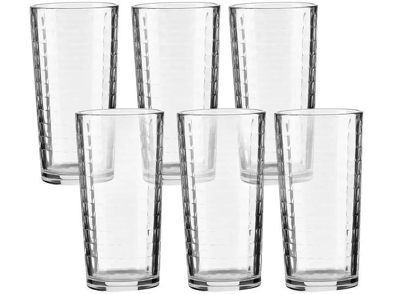 Conjunto 6 Copos de Vidro Haus Concept 255ml – Design Waffle Elegante